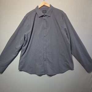 Marc Asher New York Mens XL Gray Button Front‎ Shirt Long Sleeve Stretch Casual